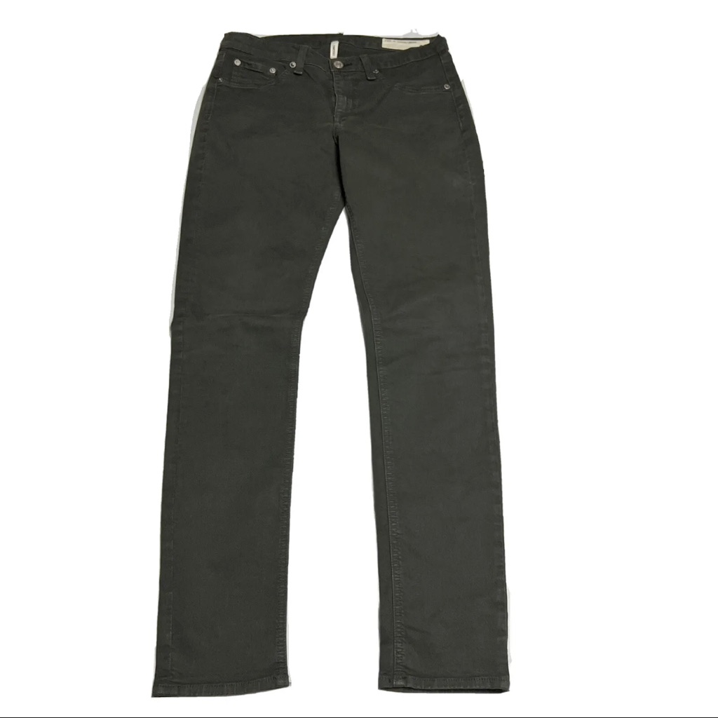 Rag & Bone Jean, Women's Stretch Lightweight Denim Legging In Dark Green.